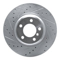 DFC 02-08 BMW 745Li Front Left Drilled & Slotted Silver Brake Rotor