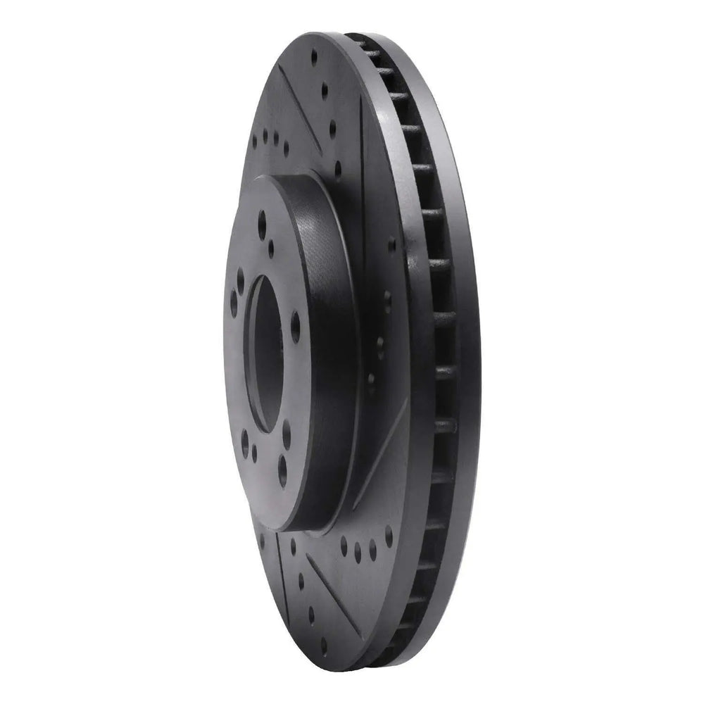R1 93-95 Acura Legend Front Right Drilled & Slotted Black Brake Rotor