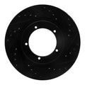 R1 86-86 Porsche 944 Turbo Front Right Drilled & Slotted Black Brake Rotor