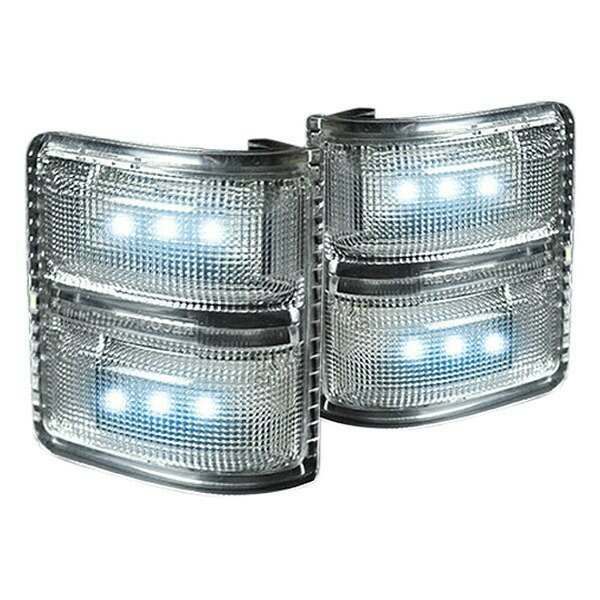 0814 F250/F350 SUPERDUTY SIDE MIRROR LENSES 2PC WHITE LED RUNNING LIGHTS & TURN