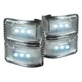 0814 F250/F350 SUPERDUTY SIDE MIRROR LENSES 2PC WHITE LED RUNNING LIGHTS & TURN
