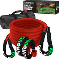 Rhino USA 7/8In X 30Ft Kinetic Rope Recovery Kit W/Soft Shackles (Red)