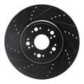 R1 95-00 Lexus LS400 Front Left Drilled & Slotted Black Brake Rotor