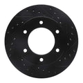 R1 01-04 Honda Passport Front Right Drilled & Slotted Black Brake Rotor