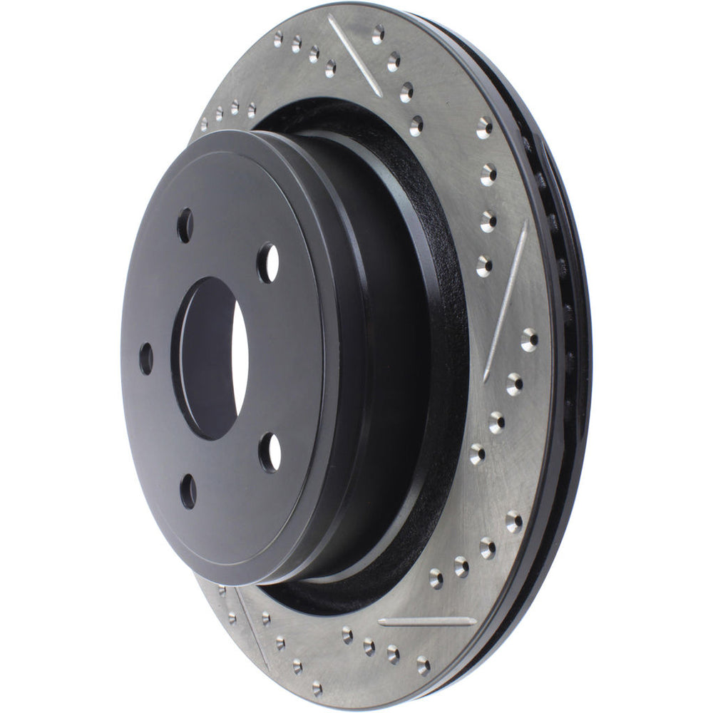R1 04-06 Nissan Sentra Front Left Drilled & Slotted Black Brake Rotor
