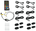 4PC RGB+W CHASING ROCK LIGHTS W/DAISY CHAIN CONNECTIONS