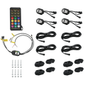 4PC RGB+W CHASING ROCK LIGHTS W/DAISY CHAIN CONNECTIONS