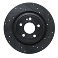 R1 20-25 Mercedes-Benz EQB 300 Rear Right Drilled & Slotted Black Brake Rotor