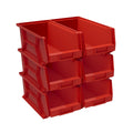 RED BINS 6IN X 8.2IN X 13.2IN (6 PACK)