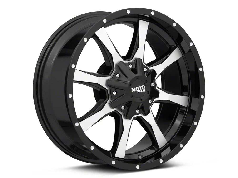 MO970 17x8 5x114.30/5x127.00 GLOSS BLACK W/ MACHINED FACE (40 mm)
