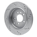 DFC 05-07 Land Rover LR3 Rear Left Drilled & Slotted Silver Brake Rotor
