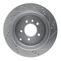 DFC 05-07 Land Rover LR3 Rear Left Drilled & Slotted Silver Brake Rotor