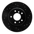 R1 91-01 BMW 850CI Rear Right Drilled & Slotted Black Brake Rotor