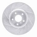 R1 Concepts Brake Rotor Drilled and Slotted Silver Fits Infiniti G35