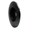 R1 91-01 BMW 740IL Rear Left Drilled & Slotted Black Brake Rotor