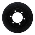 R1 03-09 Lexus GX470 Front Right Drilled & Slotted Black Brake Rotor