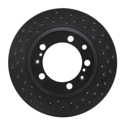 R1 82-89 Porsche 911 Left Front Drilled Black Brake Rotor