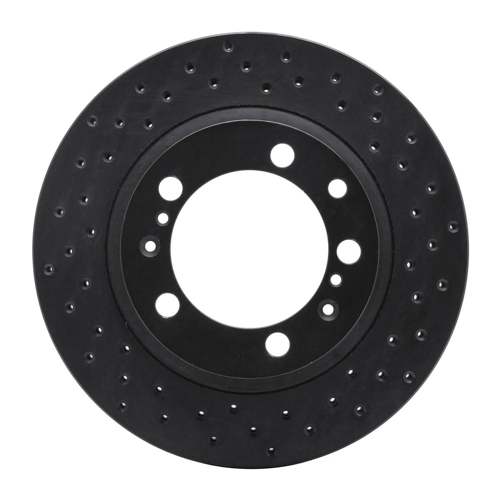 R1 82-89 Porsche 911 Left Front Drilled Black Brake Rotor