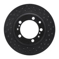 R1 82-89 Porsche 911 Left Front Drilled Black Brake Rotor