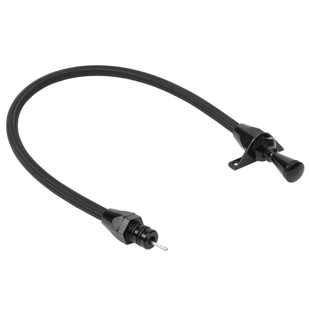 36IN DIPSTICK TRANS C6 FIREWALL MOUNT BLK SS HOUSING