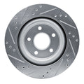 DFC 06-08 Jaguar S-Type Rear Right Drilled & Slotted Silver Brake Rotor