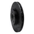 R1 10-16 Hyundai Genesis Coupe Front Right Drilled & Slotted Black Brake Rotor