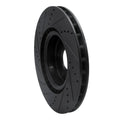 R1 10-16 Hyundai Genesis Coupe Front Right Drilled & Slotted Black Brake Rotor