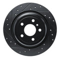 R1 12-18 Mercedes-Benz GLE300D Rear Left Drilled & Slotted Black Brake Rotor