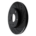 R1 19-25 Mazda 3 Front Right Drilled & Slotted Black Brake Rotor