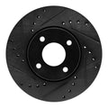 R1 00-06 Peugeot 406 (Mexico) Front Left Drilled & Slotted Black Brake Rotor