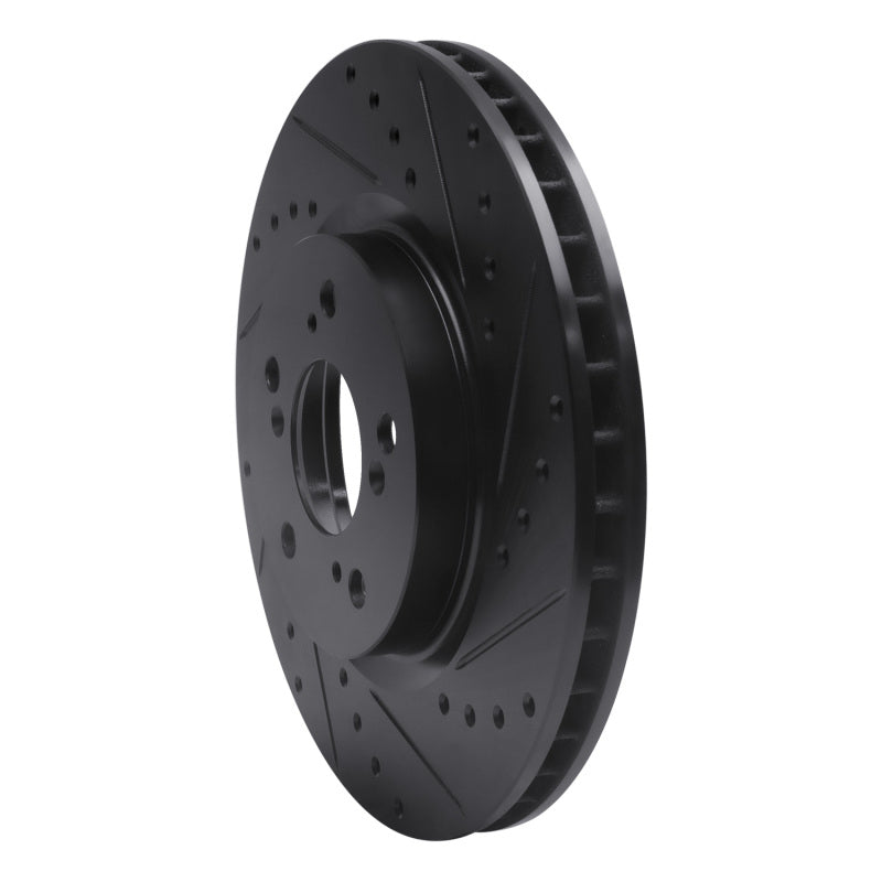 R1 05-12 Acura RL Front Right Drilled & Slotted Black Brake Rotor