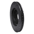 R1 05-12 Acura RL Front Right Drilled & Slotted Black Brake Rotor