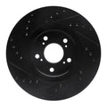 R1 05-12 Acura RL Front Right Drilled & Slotted Black Brake Rotor