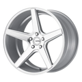 KM685 DISTRICT BRIGHT SILVER WITH MACHINED FACE 20 X 8.5 5X120 5.85 b/s 28 o/s