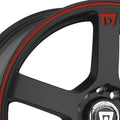 MR116 15X6.5 4X100/4.5 M-BLK RED-STR 40MM