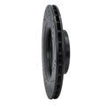 R1 08-15 Audi TTS Quattro Rear Left Drilled & Slotted Black Brake Rotor