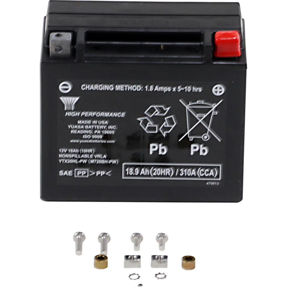 Yuasa YTX20HL-PW Maintenance Free AGM 12-Volt Battery