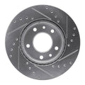 R1 02-02 Kia Sedona Front Left Drilled & Slotted Black Brake Rotor