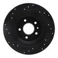 R1 16-18 Buick Envision Rear Left Drilled & Slotted Black Brake Rotor