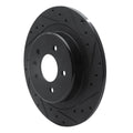 R1 16-18 Buick Envision Rear Left Drilled & Slotted Black Brake Rotor