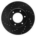 R1 93-98 Toyota T100 Front Left Drilled & Slotted Black Brake Rotor
