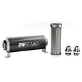 DeatschWerks Stainless Steel 10AN 100 Micron Universal Inline Fuel Filter Housing Kit (160mm)