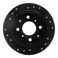 R1 98-00 Chrysler LHS Front Left Drilled & Slotted Black Brake Rotor