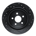 R1 21-25 Ford Mustang Mach-E Rear Right Drilled & Slotted Black Brake Rotor