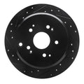 R1 02-04 Honda Odyssey Rear Left Drilled & Slotted Black Brake Rotor