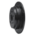 R1 02-04 Honda Odyssey Rear Left Drilled & Slotted Black Brake Rotor