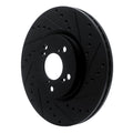 R1 06-14 Honda Ridgeline Front Right Drilled & Slotted Black Brake Rotor