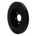 R1 06-14 Honda Ridgeline Front Right Drilled & Slotted Black Brake Rotor