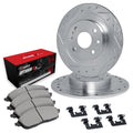 R1 84-92 Volkswagen Golf Front Drill/Slot Silver Rotors w/Optimum Pads