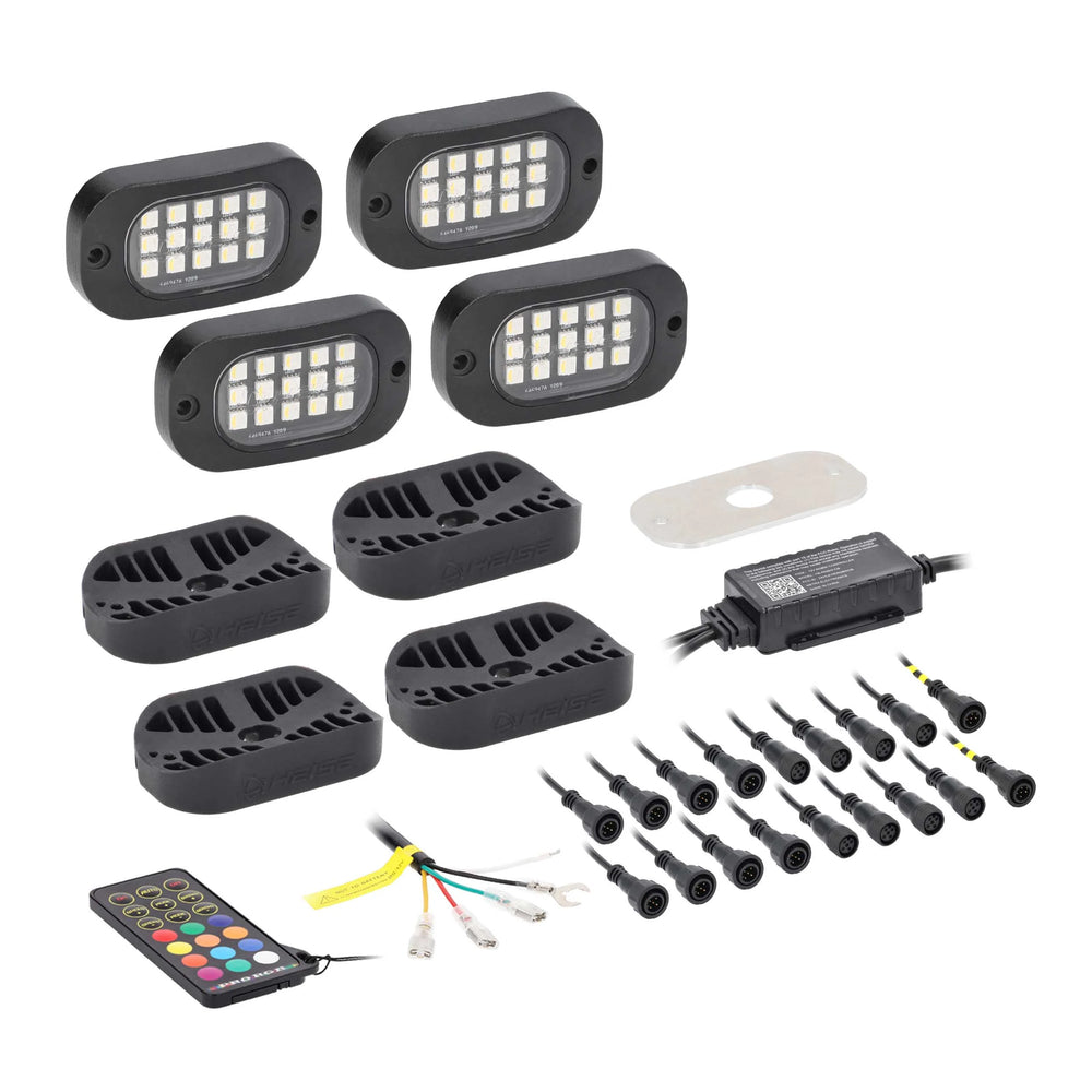 WIDE ANGLE RGBW ROCK LIGHT 4 PIECE WITH CONNECT CONTROLLER